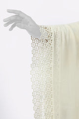 White Lace Crinkle Chiffon Dupatta for Women White Lace Crinkle Chiffon Dupatta for Women