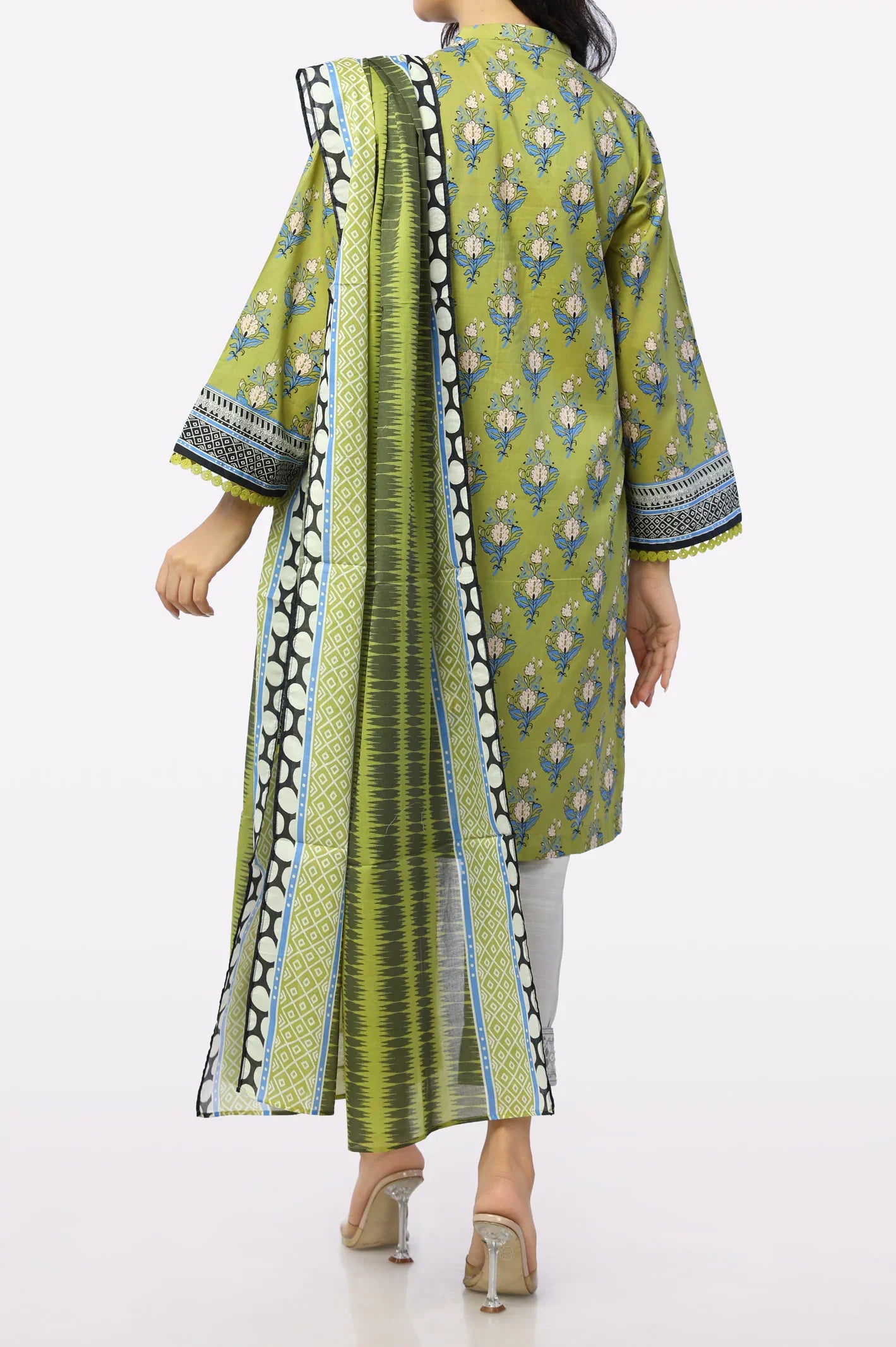 Light Green Printed Kurti With Dupatta From Sohaye By Diners