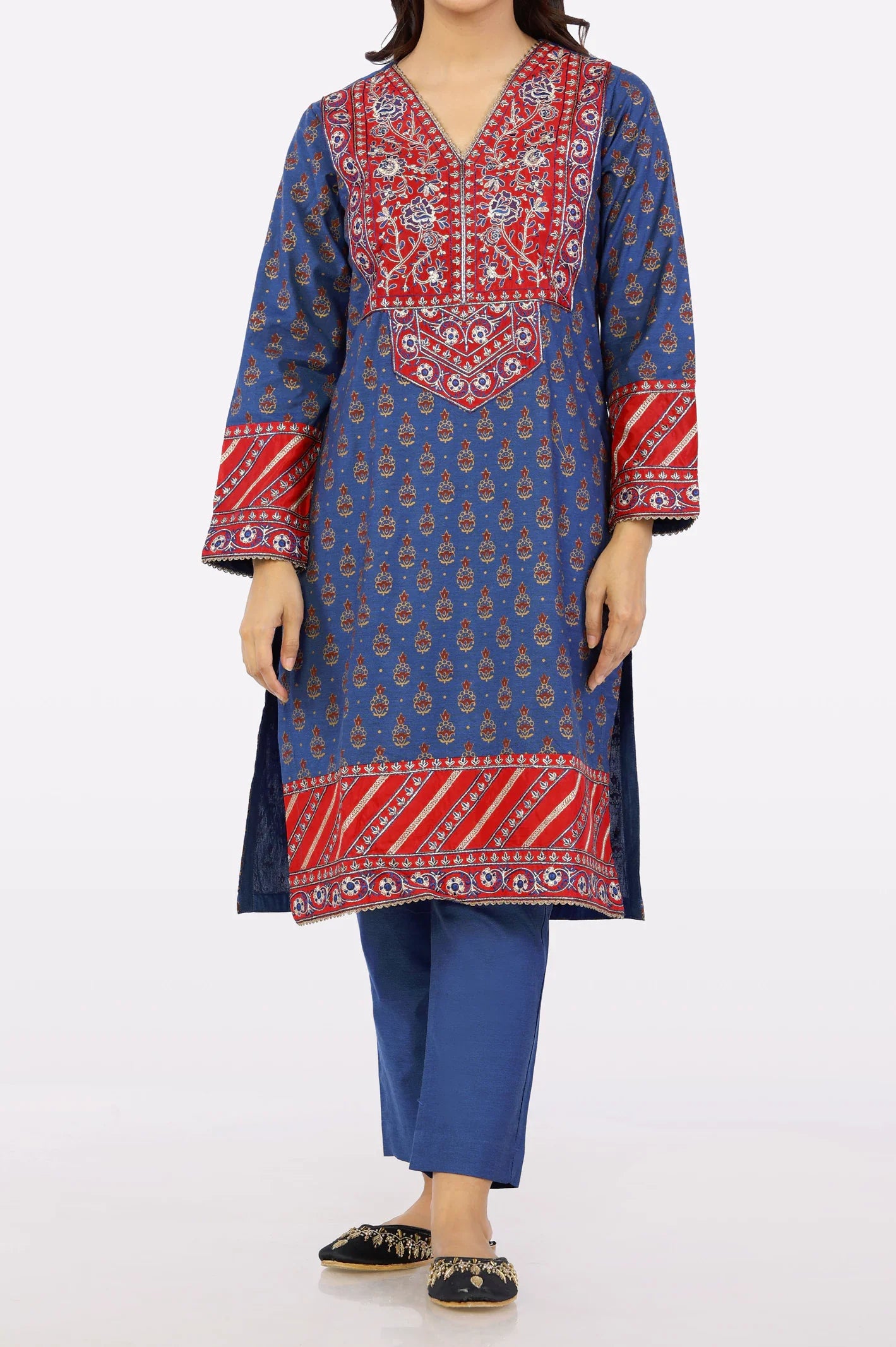 Navy Blue Embroidered 2PC From Sohaye By Diners
