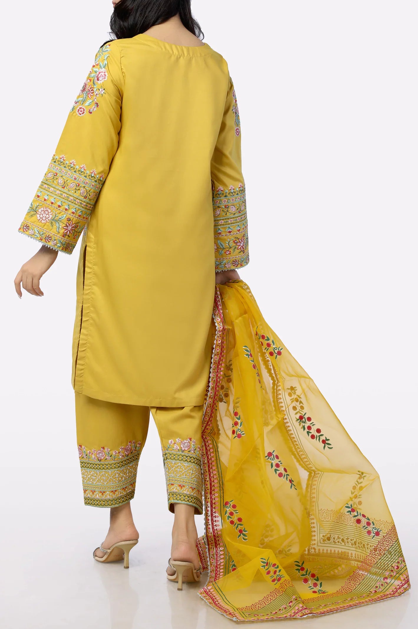 Mustard Embroidered 3PC From Sohaye By Diners