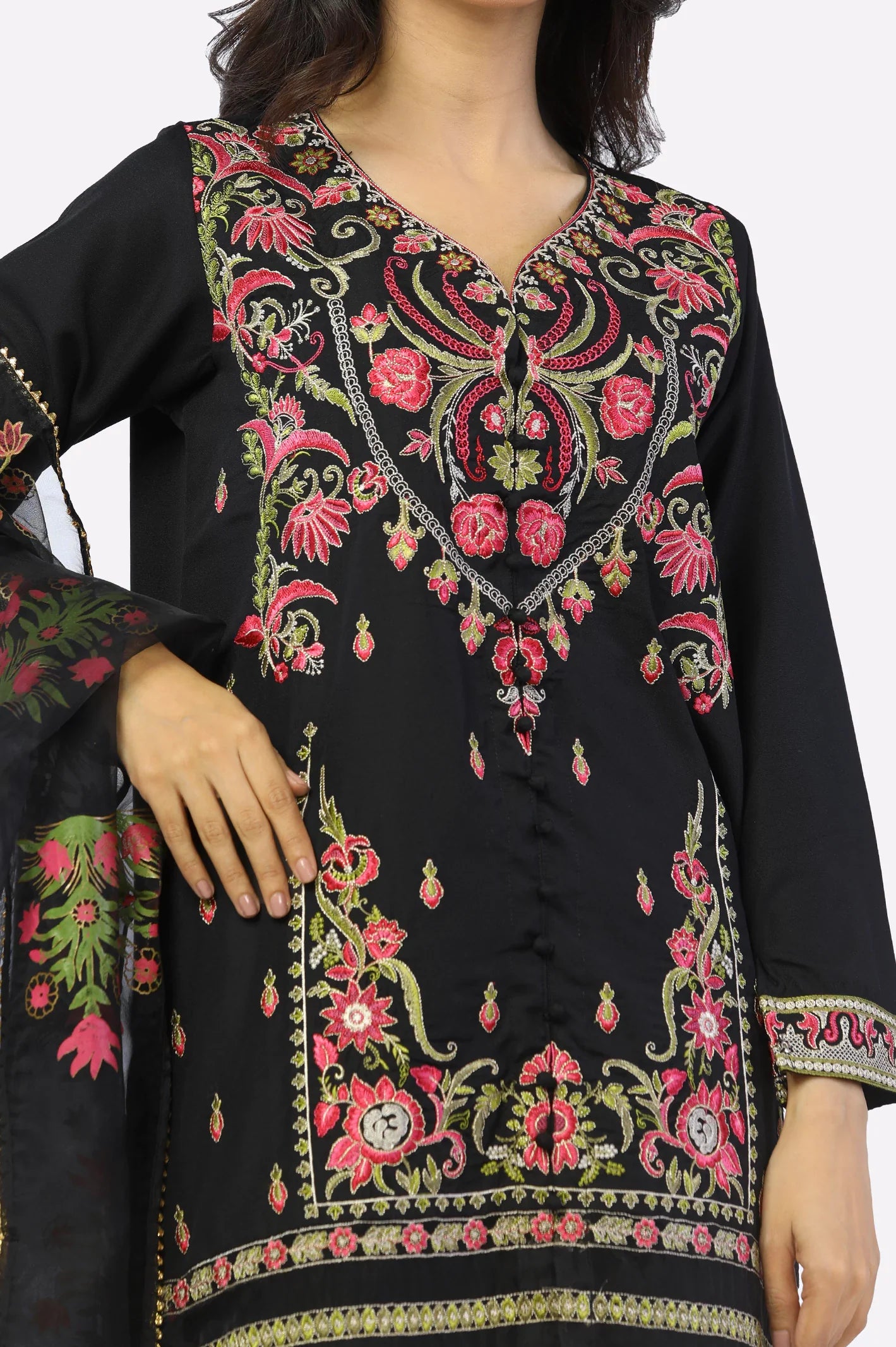 Black Embroidered 3PC From Sohaye By Diners