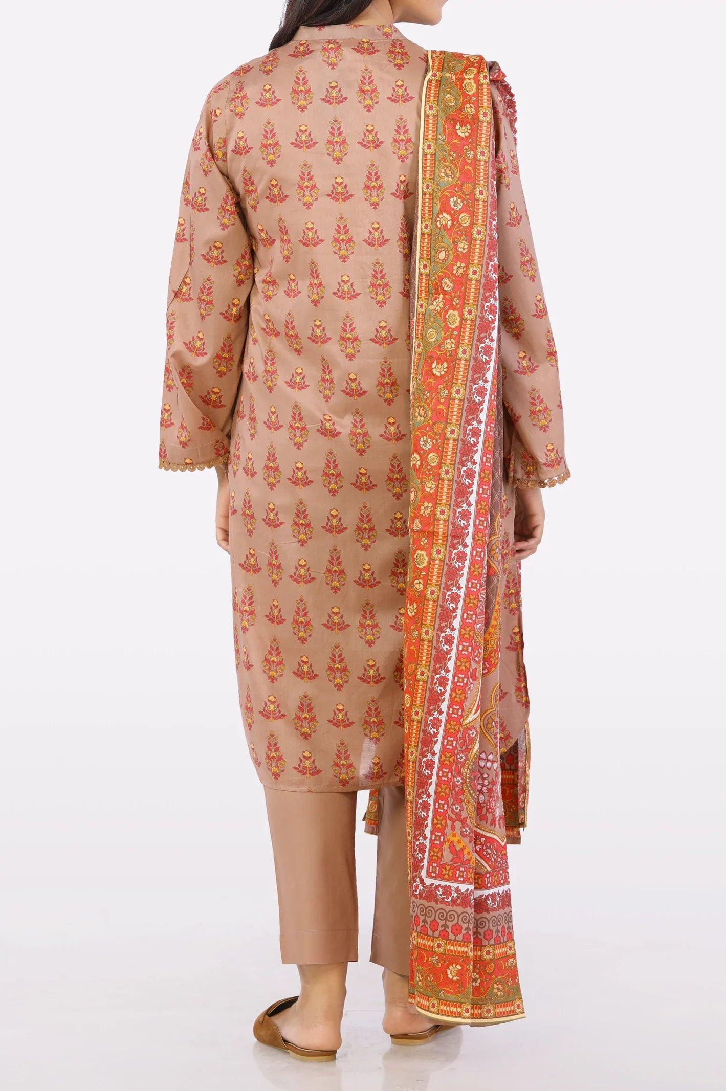 Womens Brown 3PC Printed Ready To Wear Suit From Sohaye