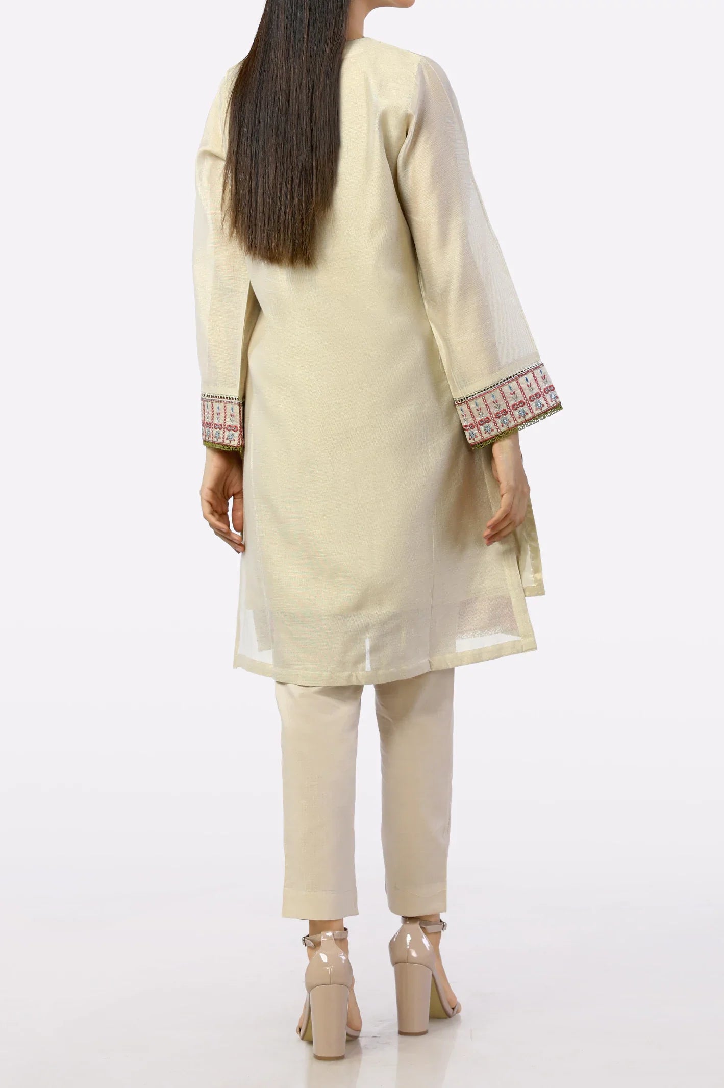 Cream Embroidered Kurti From Sohaye By Diners
