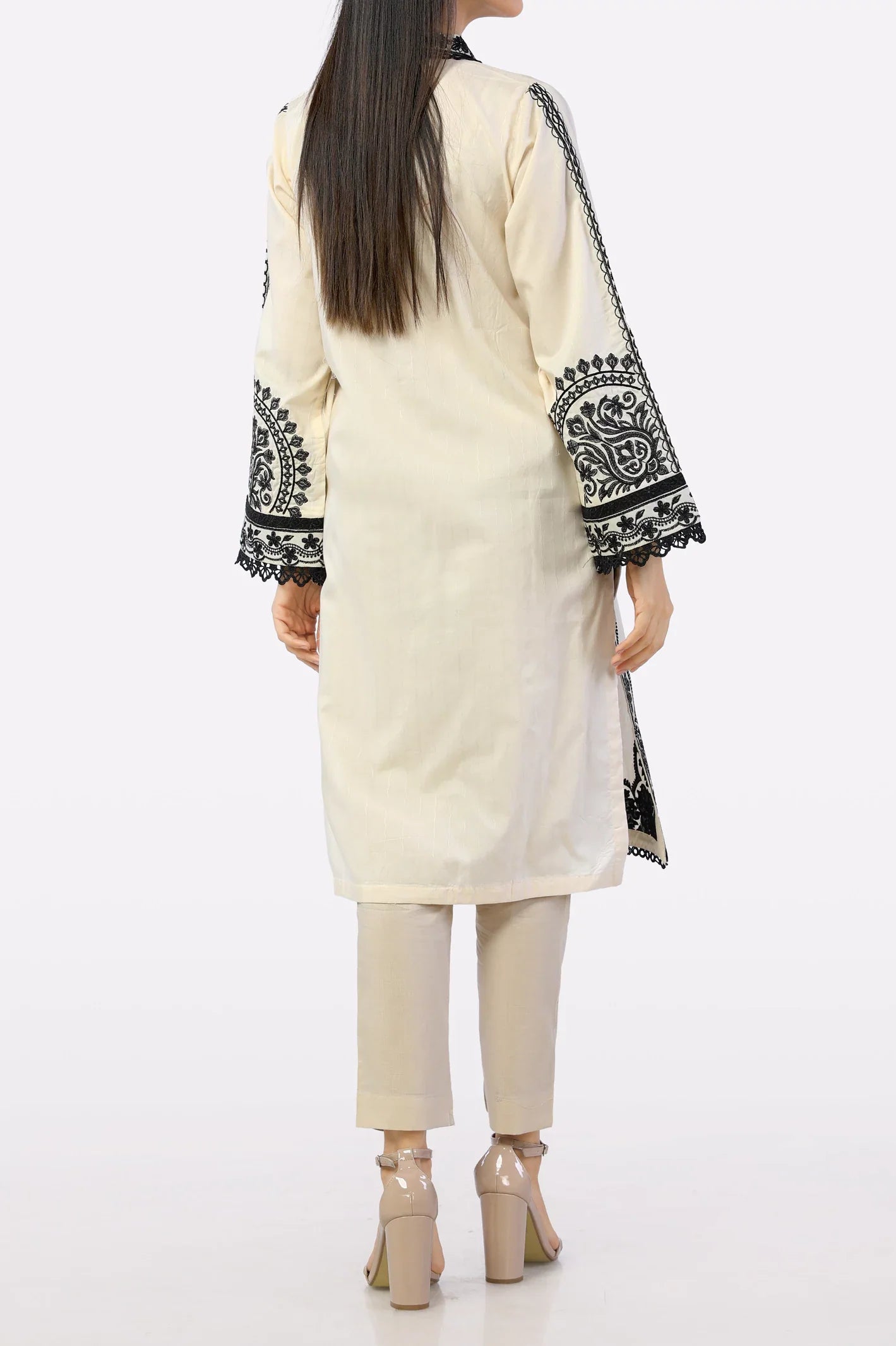 Beige Embroidered Kurti From Sohaye By Diners