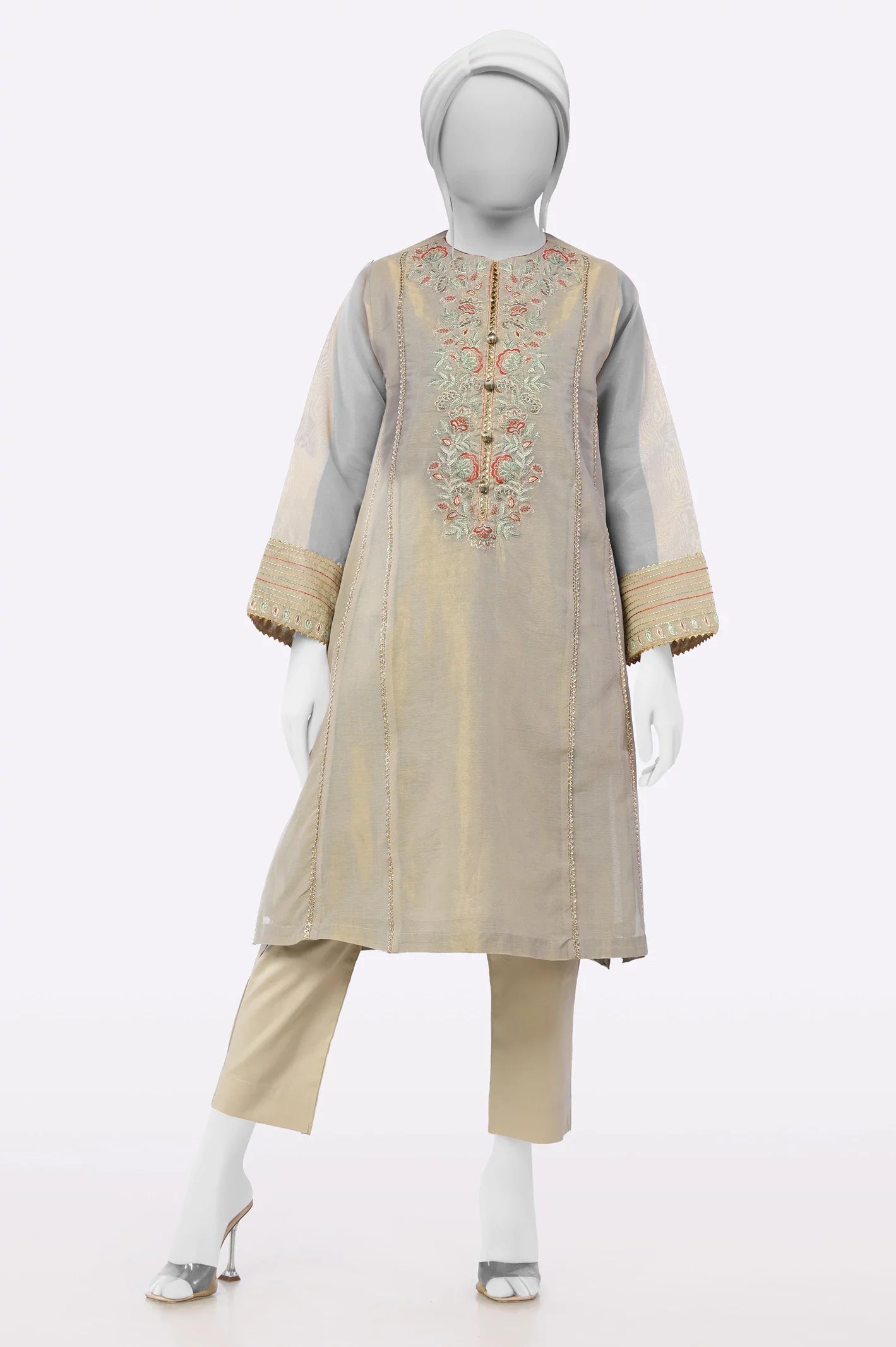 Cream Embroidered Kurti From Sohaye By Diners Cream Embroidered Kurti From Sohaye By Diners