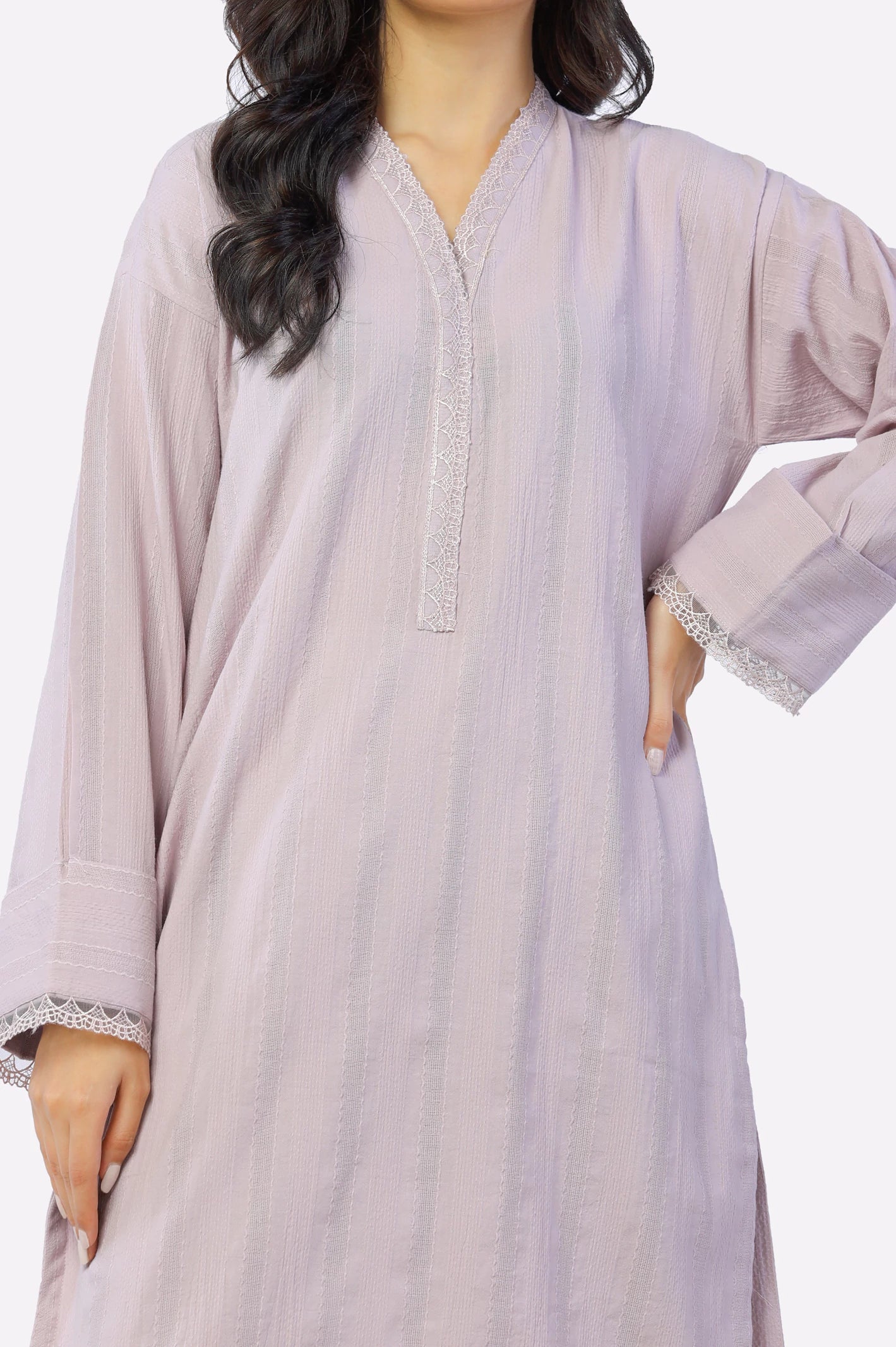 Lilac Stylised Kurti From Sohaye By Diners