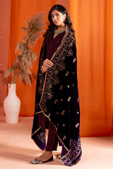 Purple Embroidered Velvet Ladies Shawl From Sohaye By Diners Purple Embroidered Velvet Ladies Shawl From Sohaye By Diners