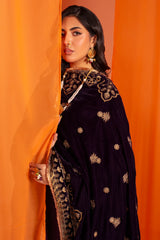 Purple Embroidered Velvet Ladies Shawl From Sohaye By Diners Purple Embroidered Velvet Ladies Shawl From Sohaye By Diners