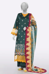 Green Embroidered 3PC Unstitched Green Embroidered 3PC Unstitched