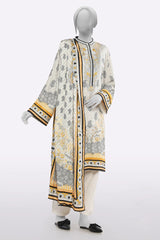 Cream Printed Unstitched 3PC Cream Printed Unstitched 3PC