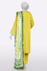 Yellow Embroidered 3PC Unstitched Yellow Embroidered 3PC Unstitched
