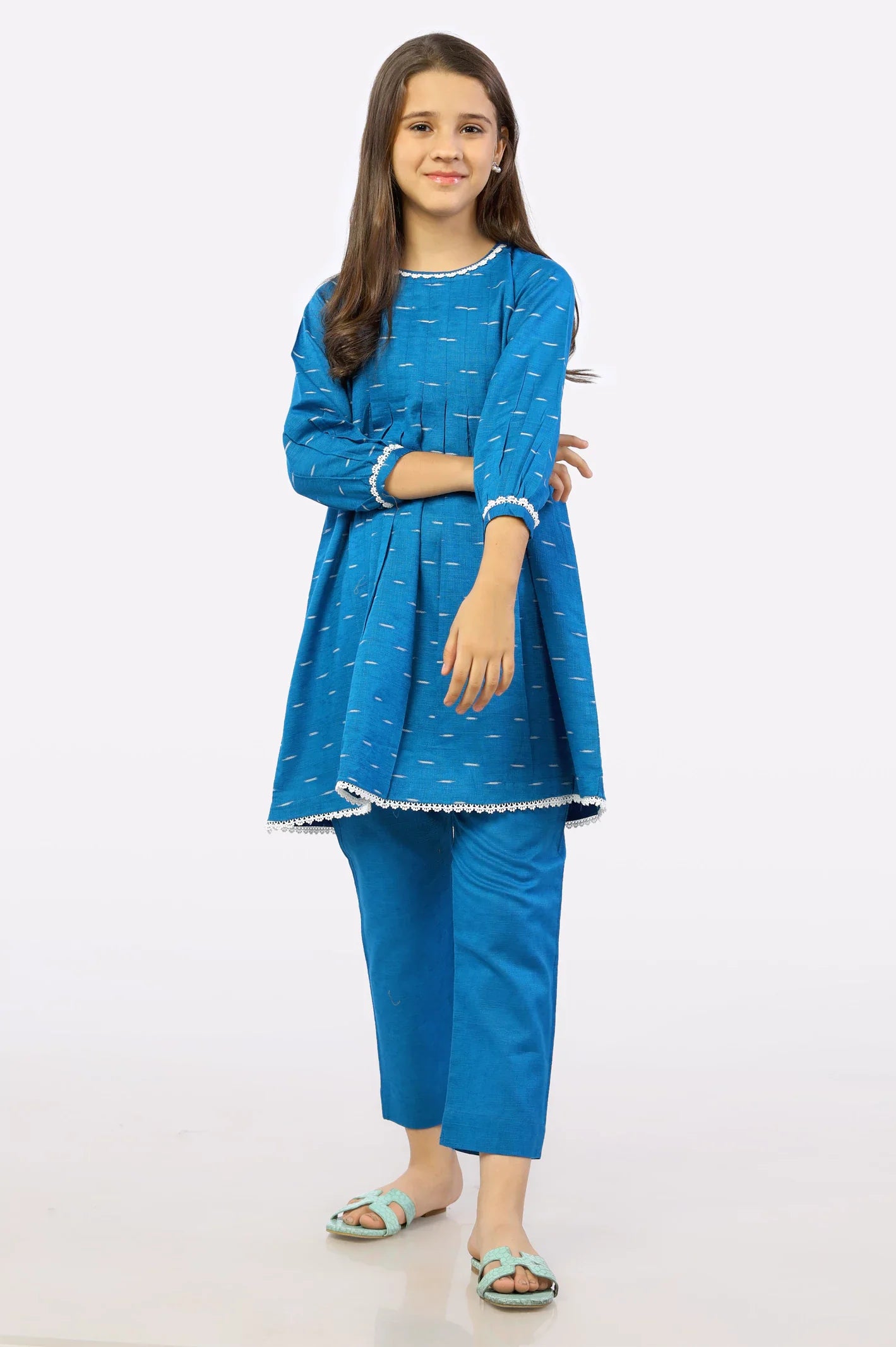 Blue Stylised 2PC Suit for Girls