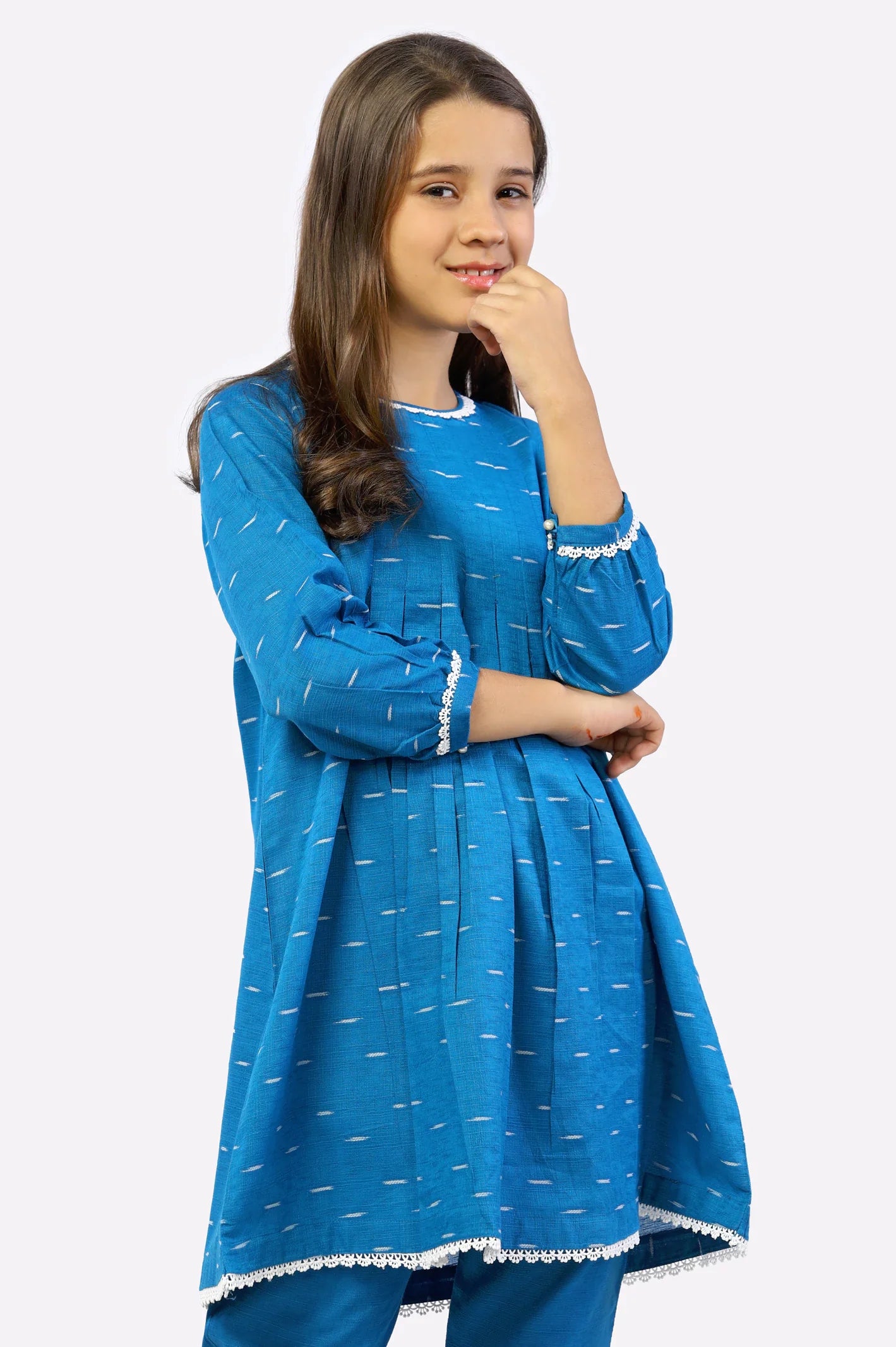 Blue Stylised 2PC Girls Suit