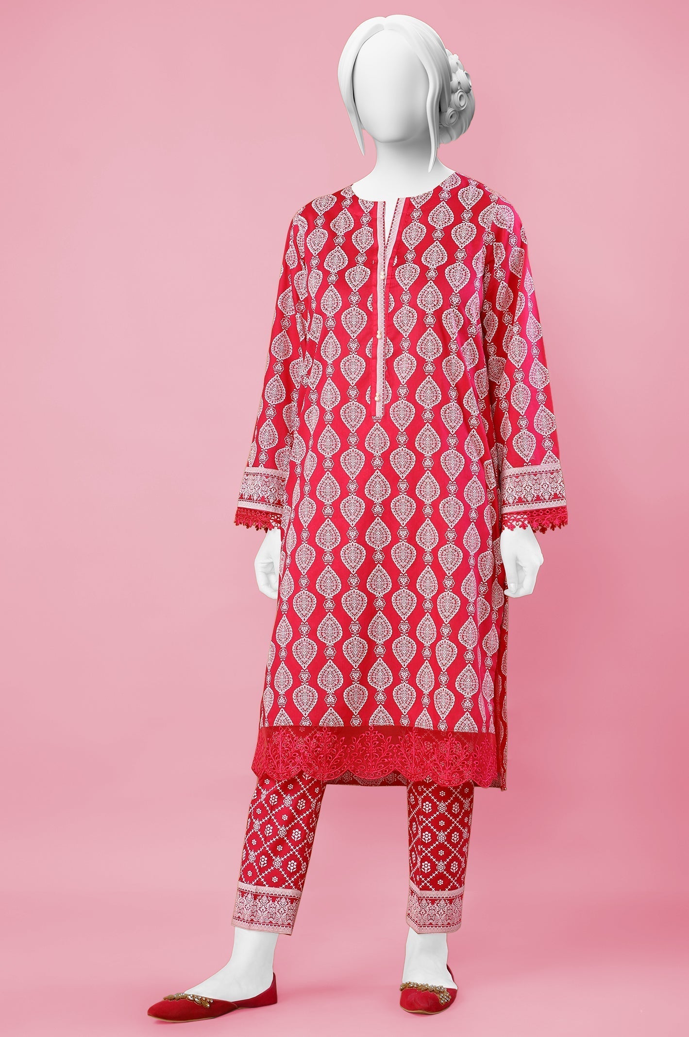 2PC Cotton Pink Suit - Diners