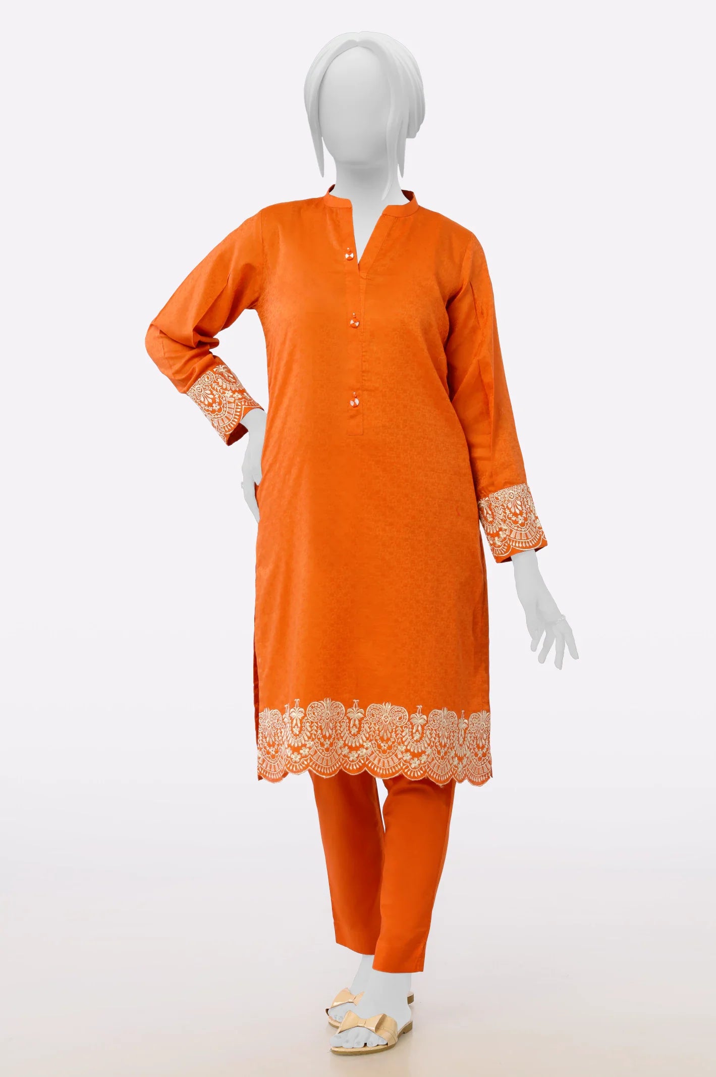 Orange Embroidered 2PC From Sohaye By Diners