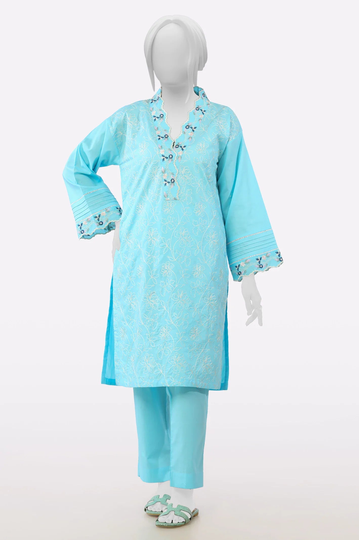 Sky Blue Embroidered 2PC From Sohaye By Diners