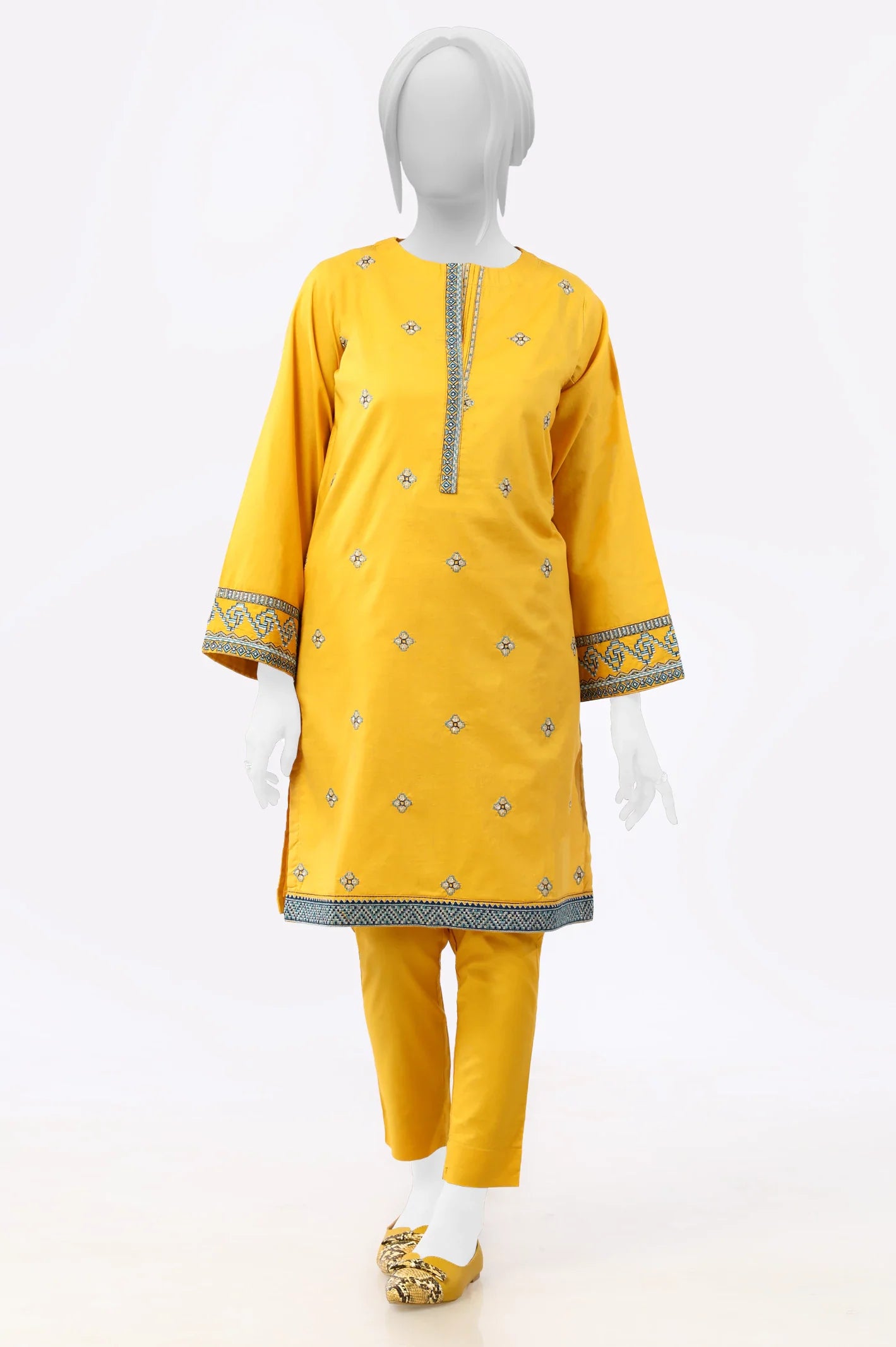 Mustard Embroidered 2PC From Sohaye By Diners