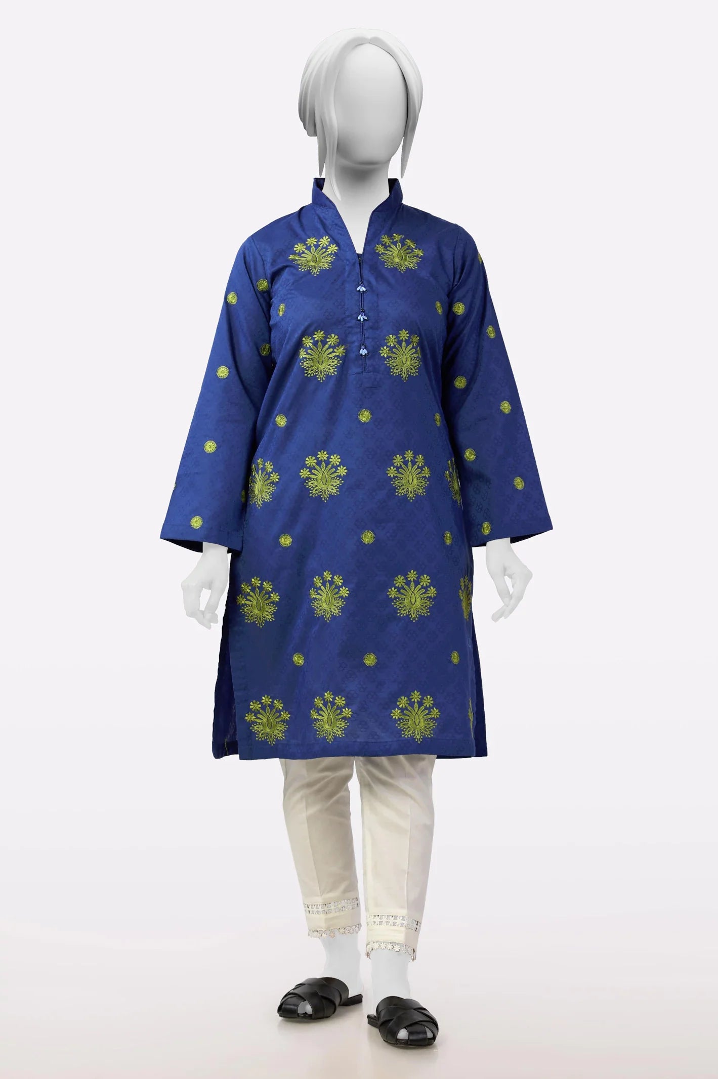 Navy Blue Embroidered Kurti From Sohaye By Diners