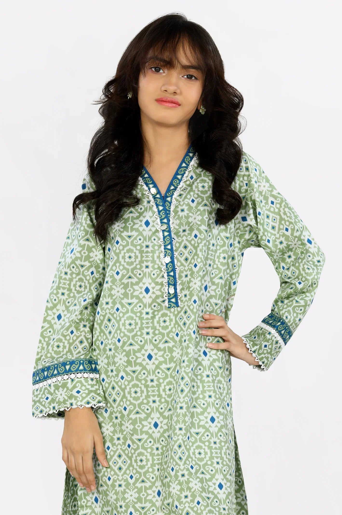 Lawn Green Teens 2PC Suit - Diners