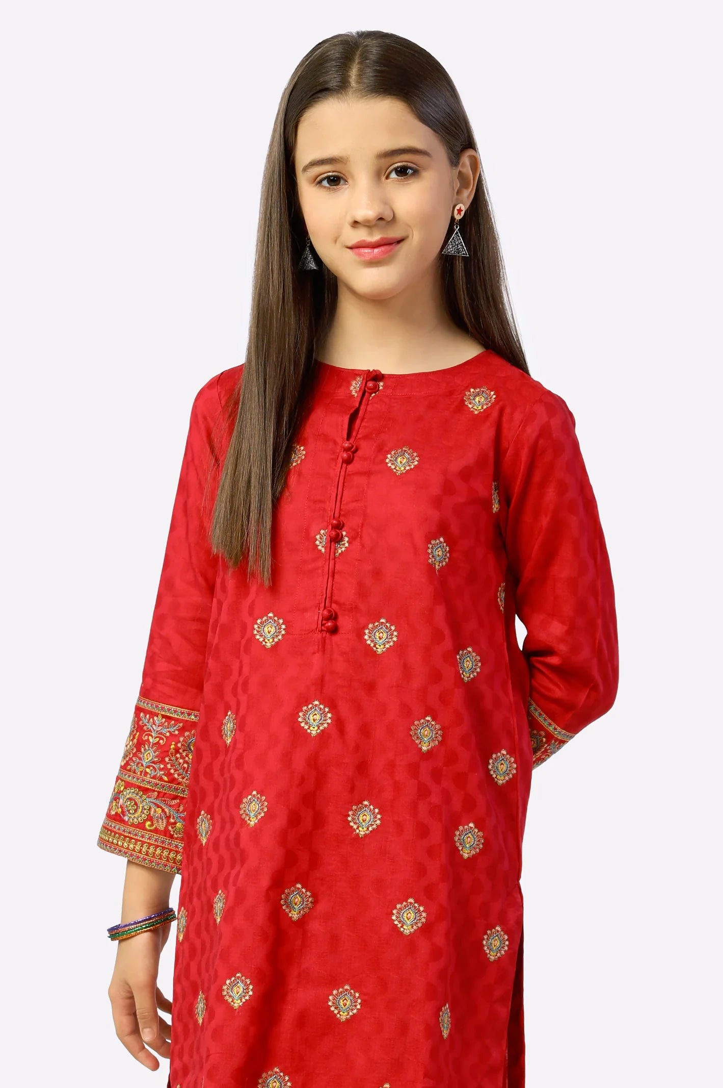 Dark Pink Embroidered Teens 2PC From Sohaye By Diners