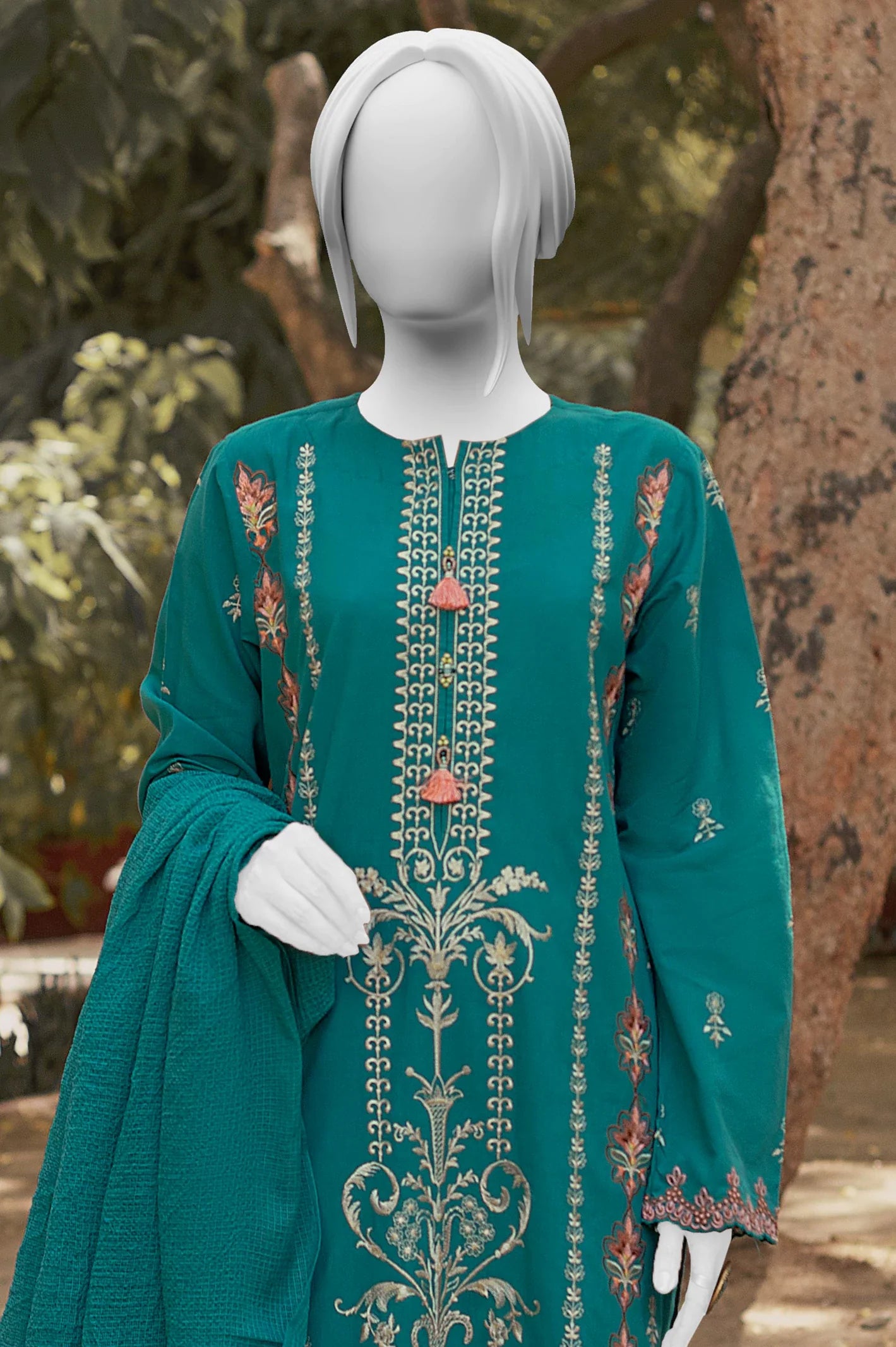 Green Embroidered 3PC UnstitchedFrom Sohaye By Diners