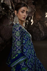 Royal Blue Printed 3PC Unstitched