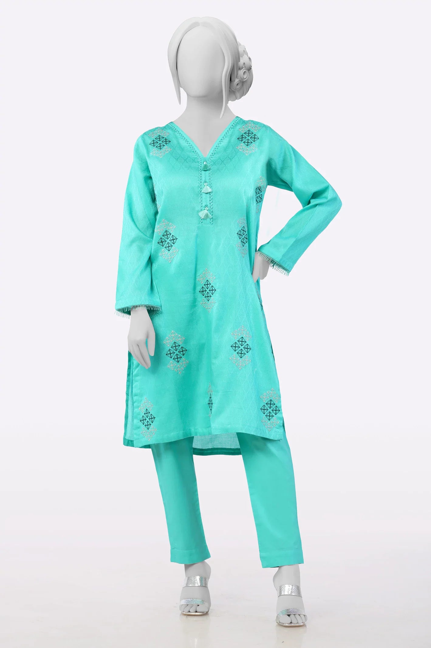 Sea Green Embroidered 2PC From Sohaye By Diners