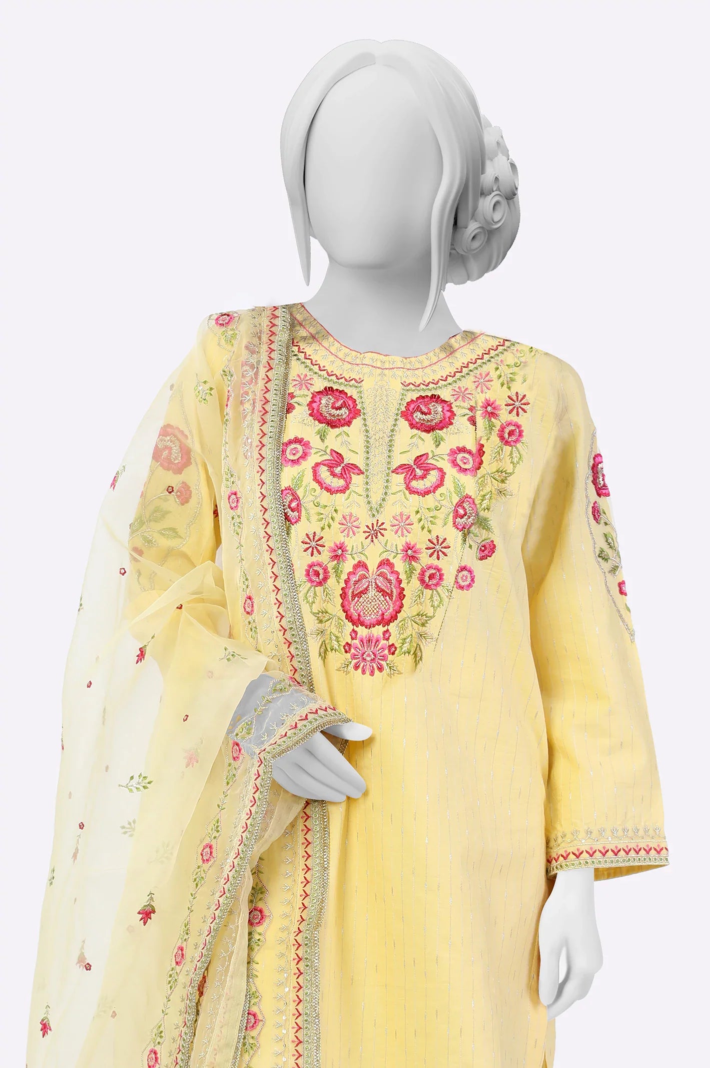 Yellow Embroidered 3PC From Sohaye By Diners