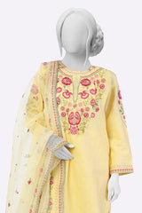 Yellow Embroidered 3PC From Sohaye By Diners