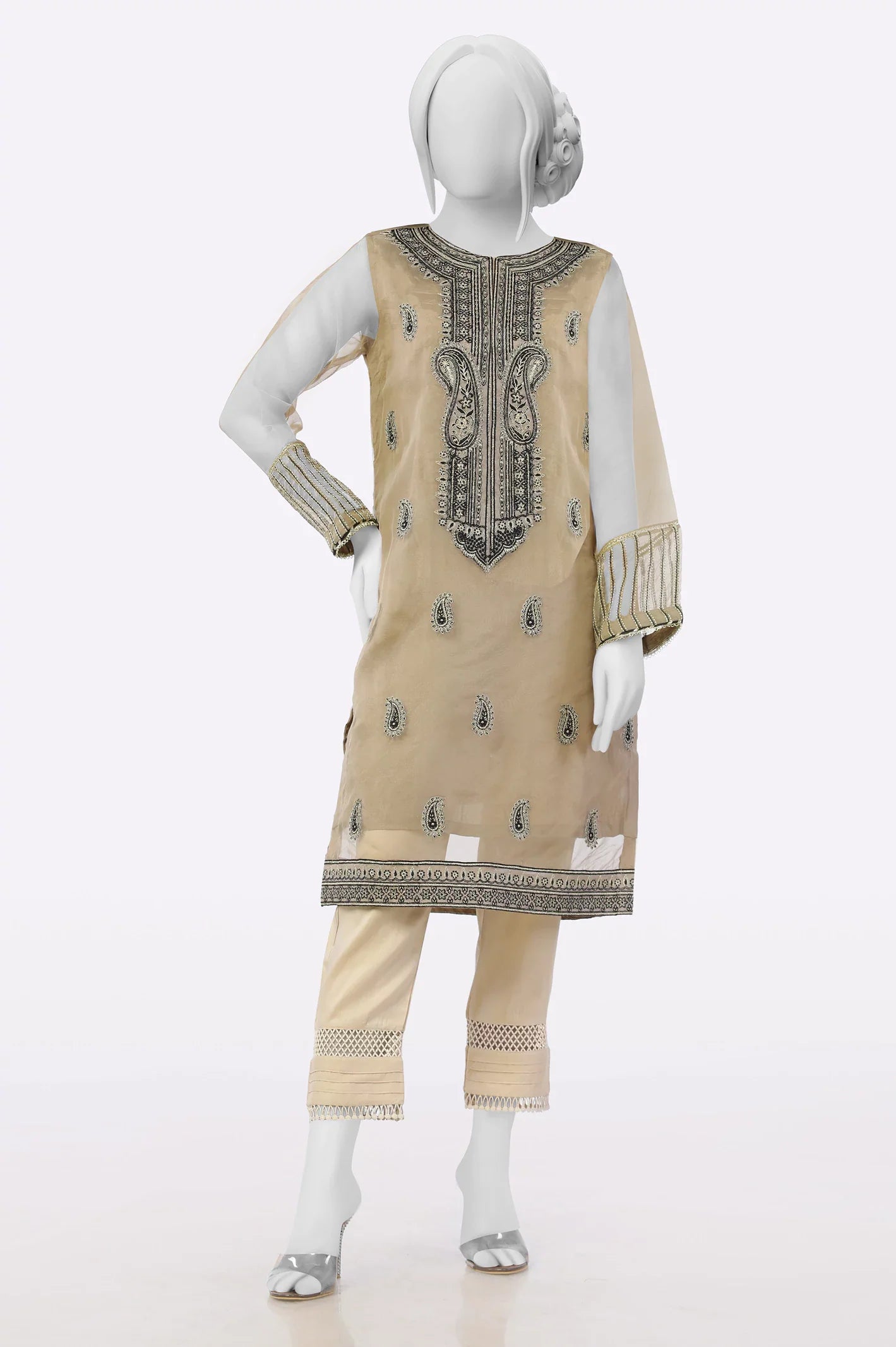 Brown Embroidered Kurti From Sohaye By Diners