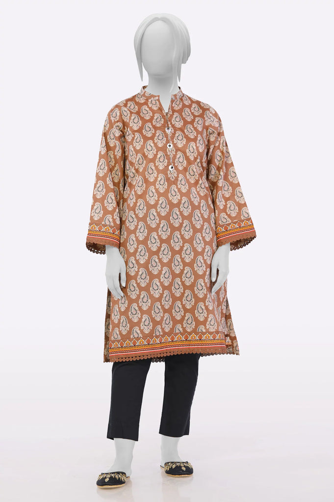 Brown Printed Ready To Wear Kurti