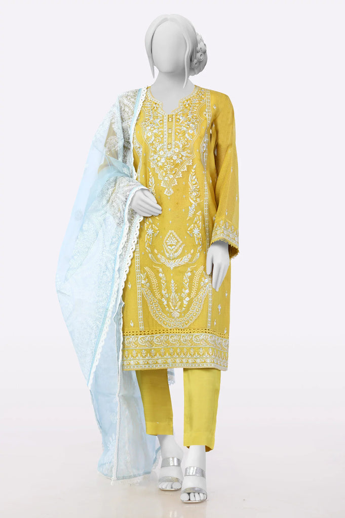 Yellow Embroidered 3PC From Sohaye By Diners