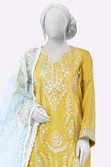 Yellow Embroidered 3PC From Sohaye By Diners