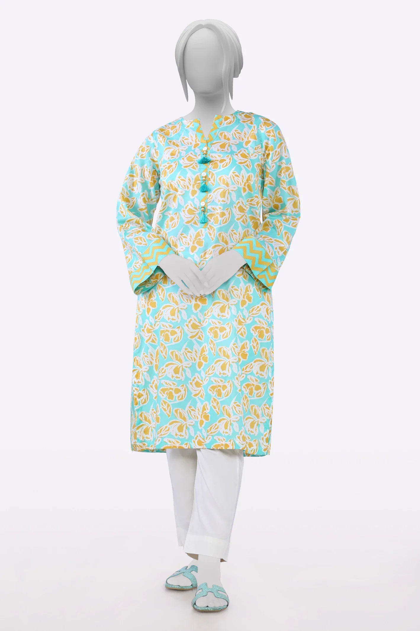 White Printed Kurti From Sohaye By Diners