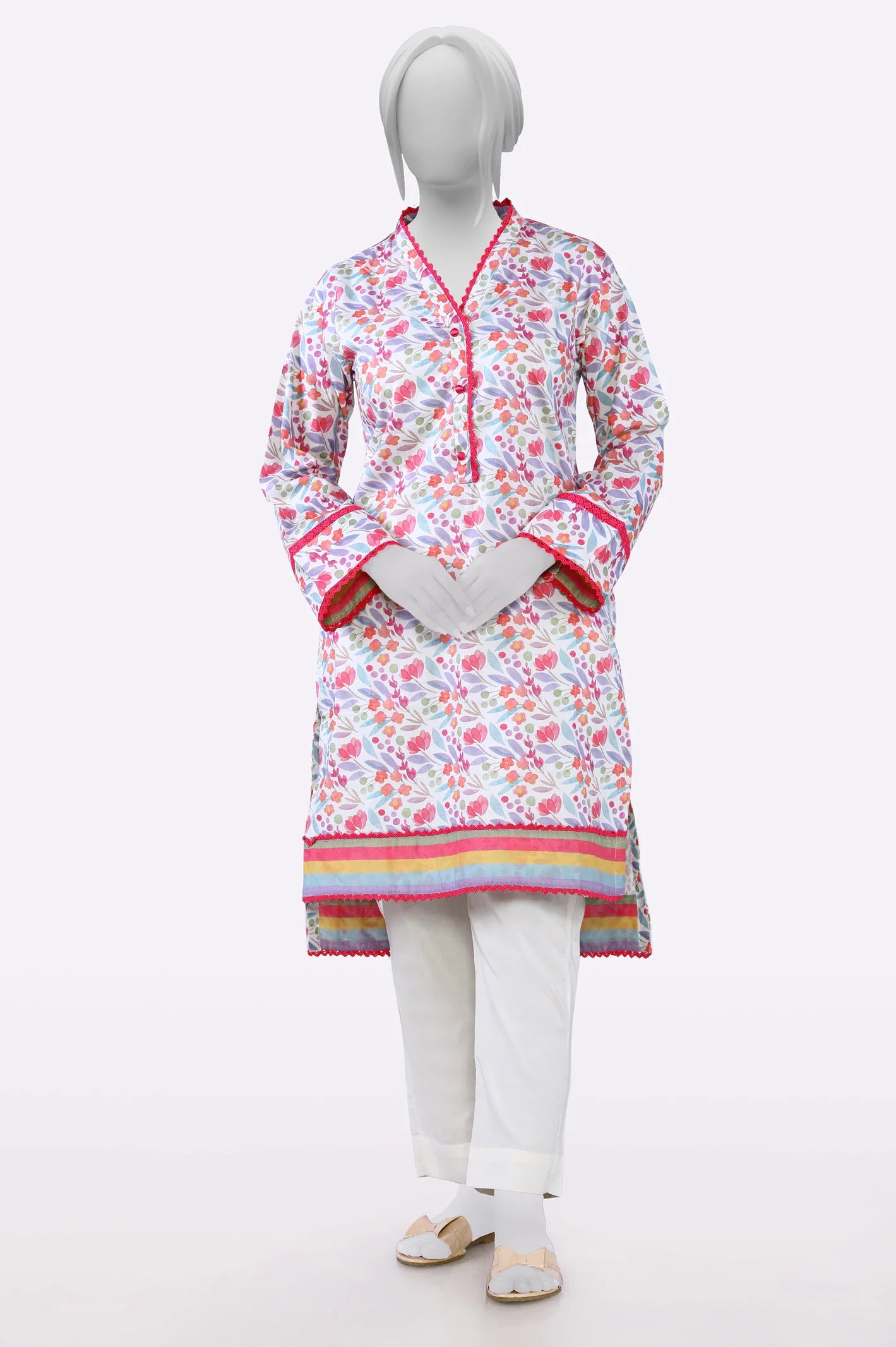 White Printed Kurti From Sohaye By Diners