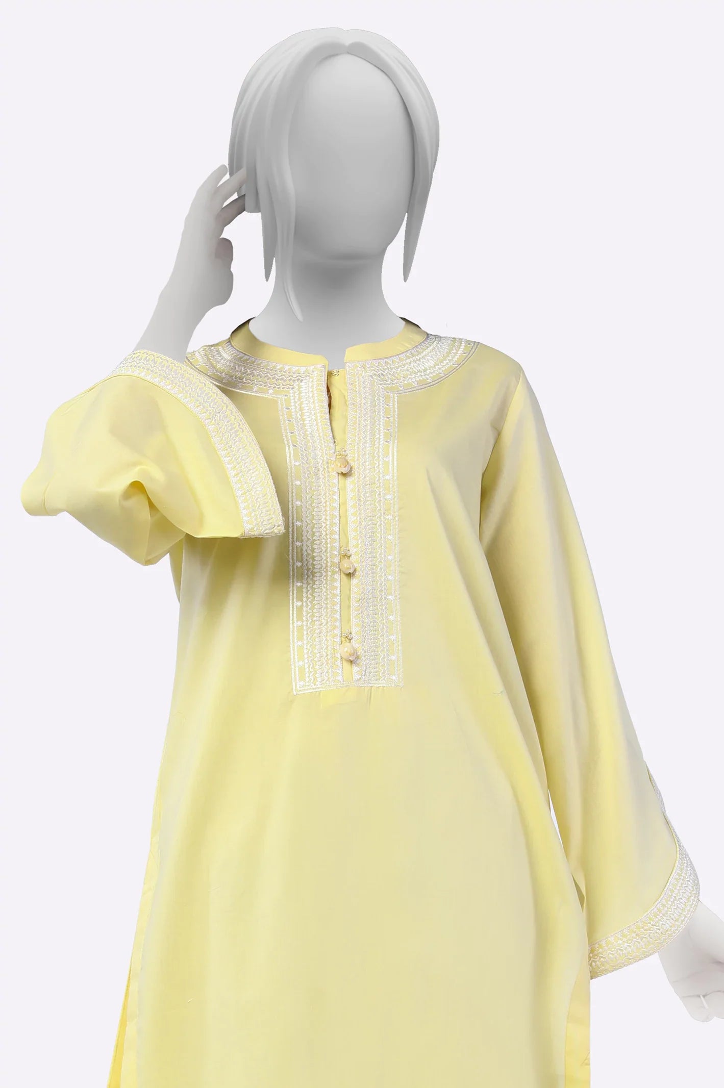 Yellow Embroidered Kurti From Sohaye By Diners