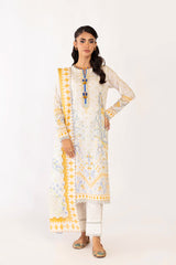 Mustard Printed 3PC Unstitched