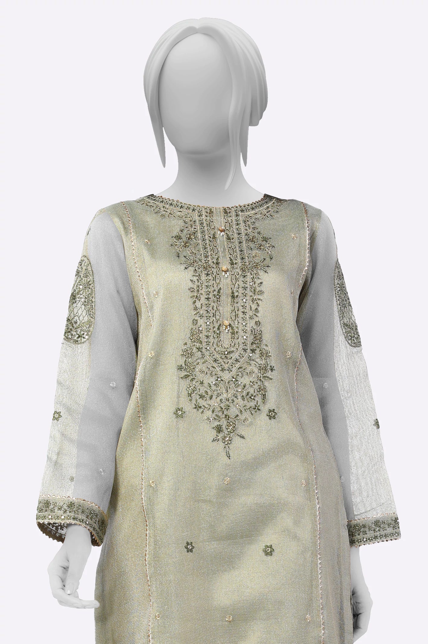 Beige Embroidered Kurti From Sohaye By Diners