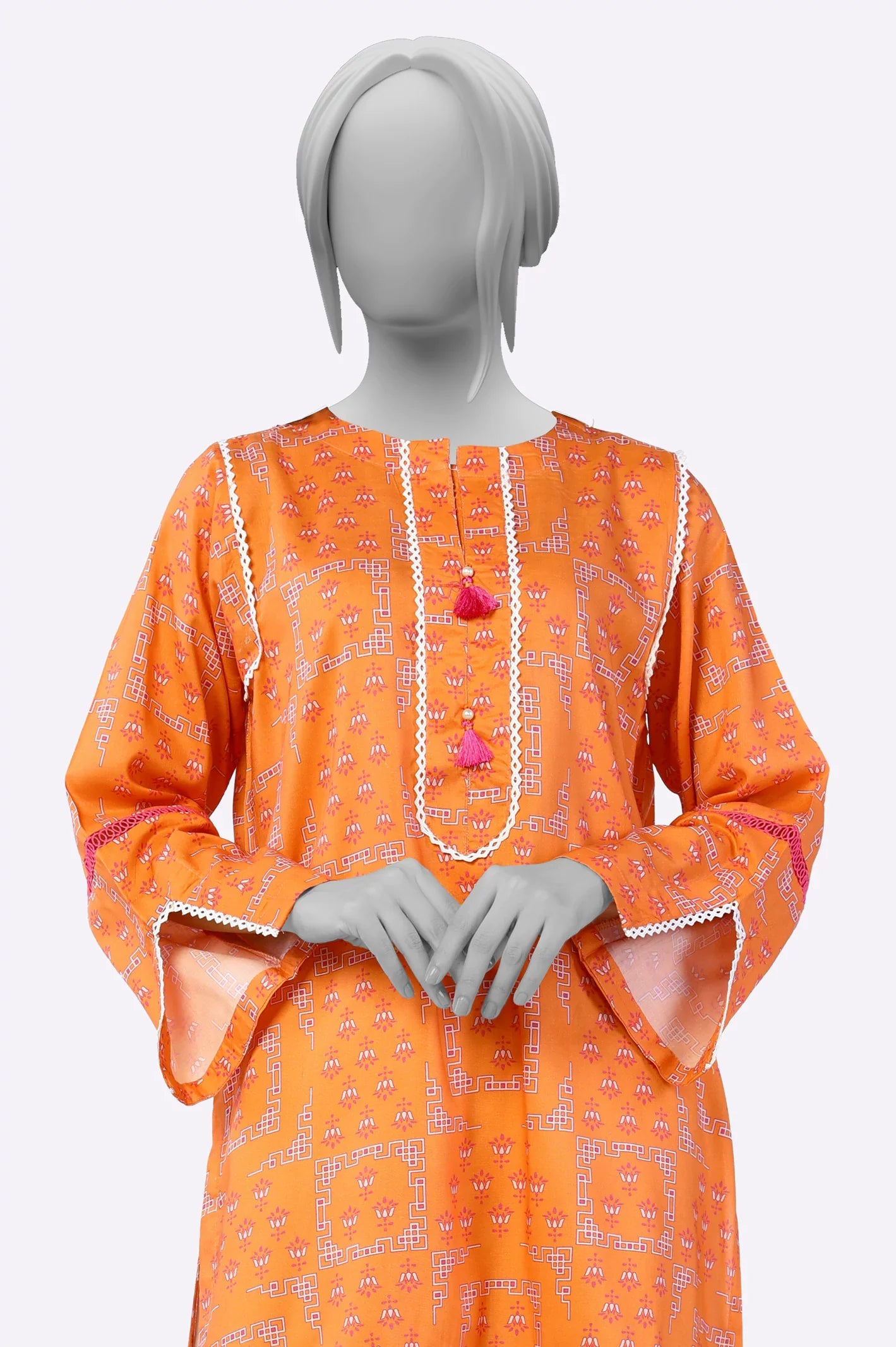 Orange Embroidered Kurti From Sohaye By Diners