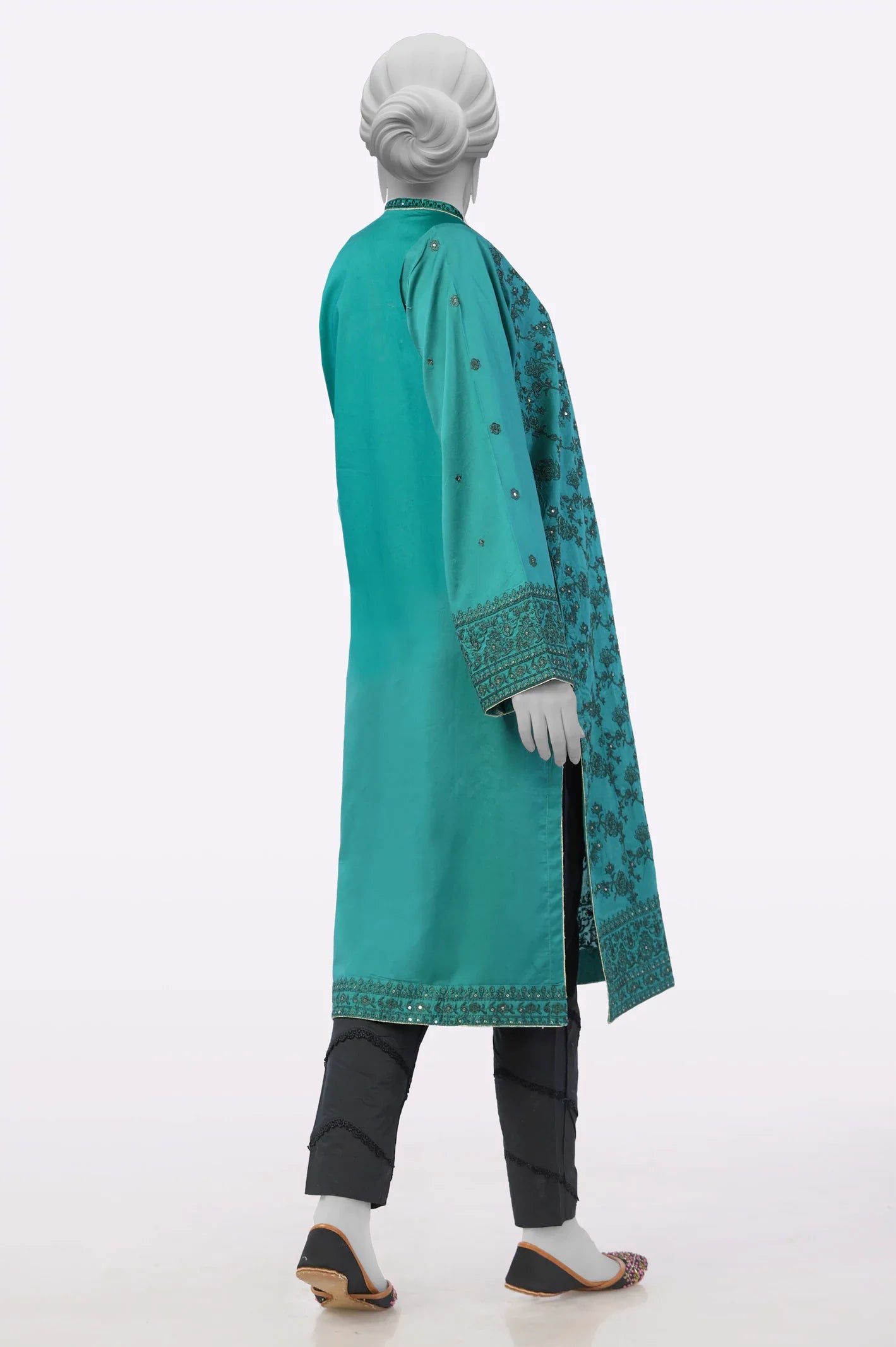 Green Embroidered Kurti From Sohaye By Diners