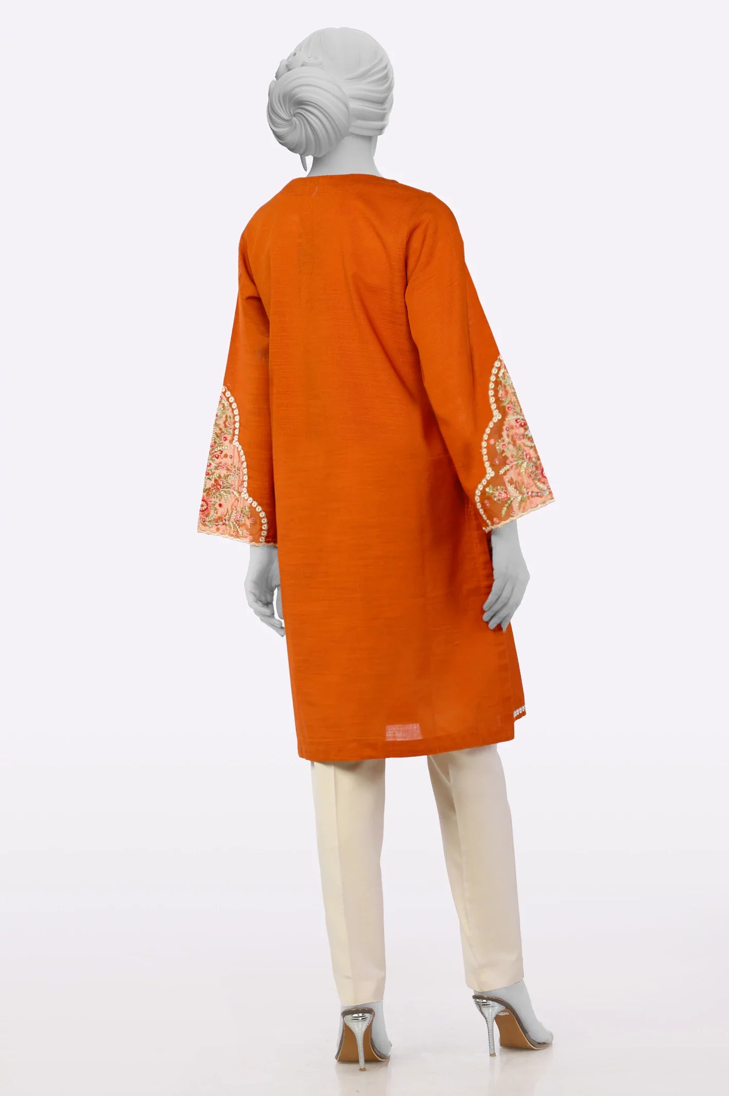 Rust Embroidered Kurti From Sohaye By Diners