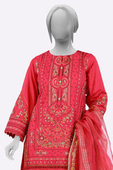 Pink Embroidered 3PC