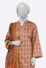 3PC Printed Ready To Wear Brown Suit From Sohaye