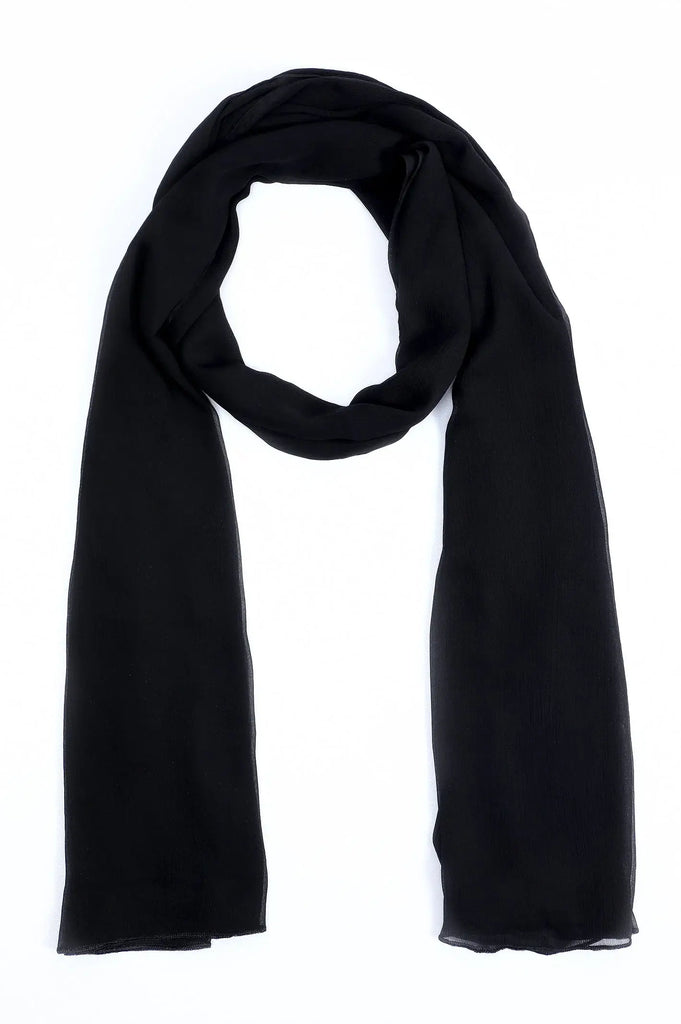 Women Black Chiffon Dupatta from Sohaye
