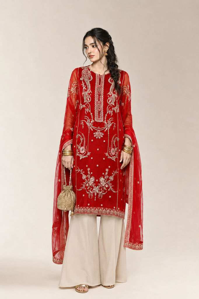 Embroidered Shirt and Dupatta