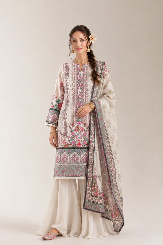 Printed Unstitched 3PC