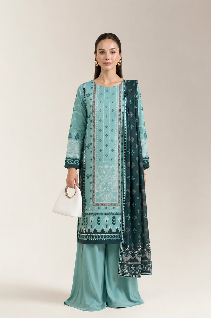 Printed Unstitched 3PC