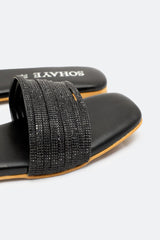 Black Ladies Casual Slippers