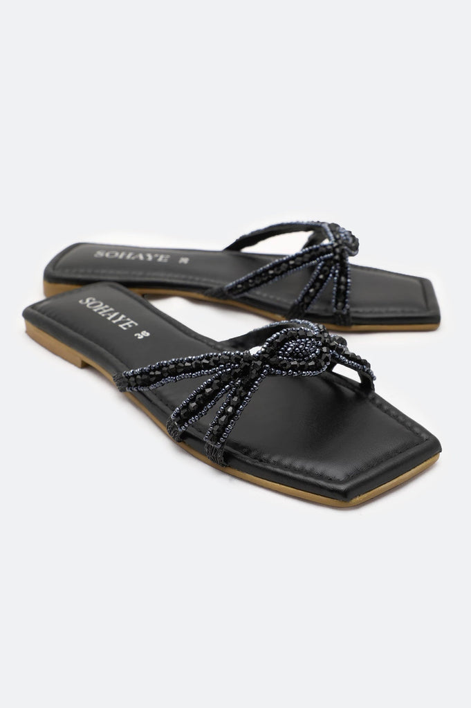 Black Ladies Casual Slippers