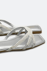 Silver Ladies Casual Slippers